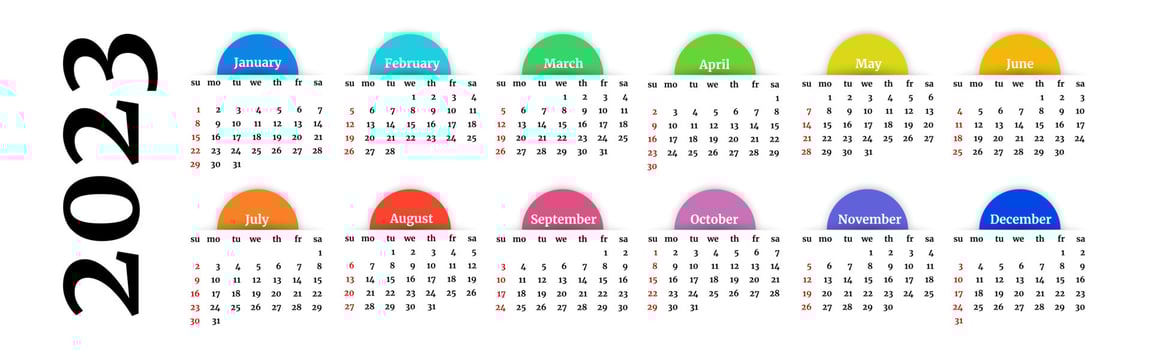 Calendar for 2023 isolated on a white background vector