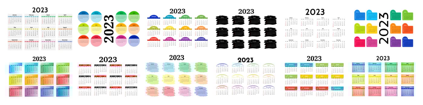 Calendar for 2023 isolated on a white background vector