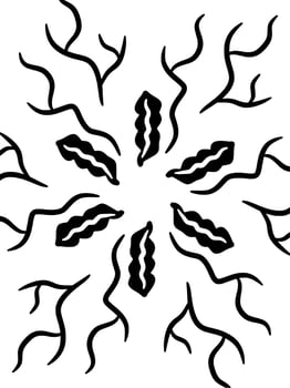black and white of ivy plant vector