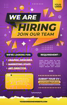 We Are Hiring Poster Template vector