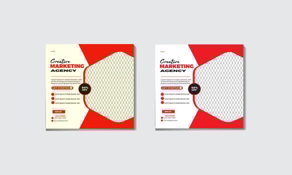 Digital business Unique Modern marketing agency web banner and social media post vector