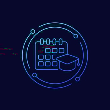 learning schedule line vector icon