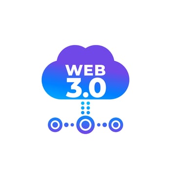 Web 3.0 vector icon with a cloud