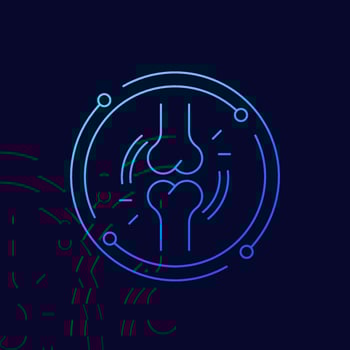 joint pain, arthritis line vector icon