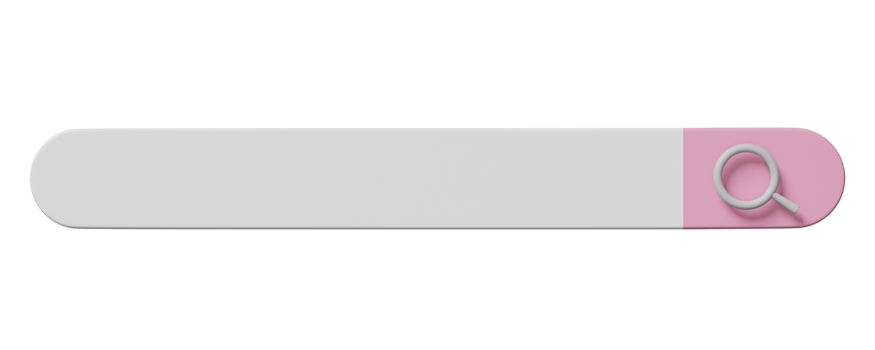 3d search bar blank with magnifying glass isolated. minimal web search engine or web browsing concept, 3d render illustration png