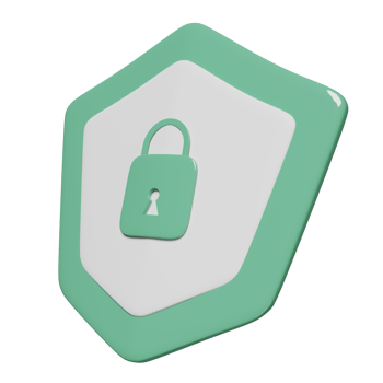 3d shield with lock, padlock, key icon isolated. Internet security or privacy protection or ransomware protect concept, 3d render illustration png