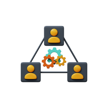 Business group, teamwork icon. 3d rendering png
