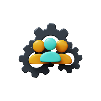 Working in a team to find new ideas. 3d rendering. png