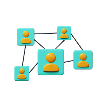 Social connection icon, 3D render png