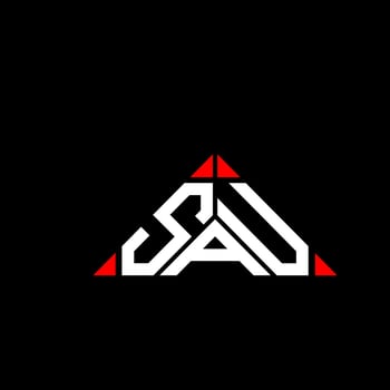 SAU letter logo creative design with vector graphic, SAU simple and modern logo.