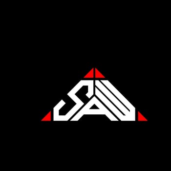 SAW letter logo creative design with vector graphic, SAW simple and modern logo.