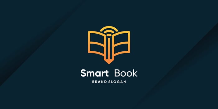 Smart book logo design with modern creative concept vector