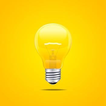 Realistic Detailed 3d Lightbulb Illuminated. Vector