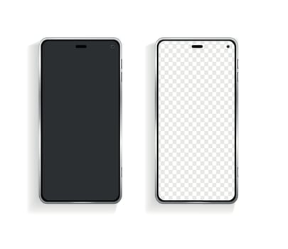 Realistic Detailed 3d Different Smartphone Empty Template Mockup Set. Vector