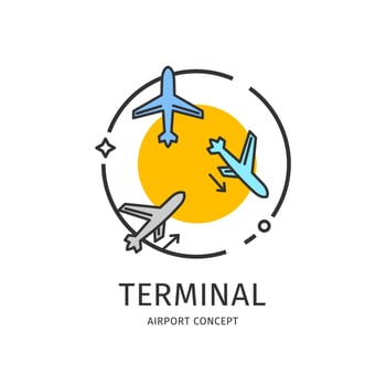 Airport Thin Line Icon Concept. Vector