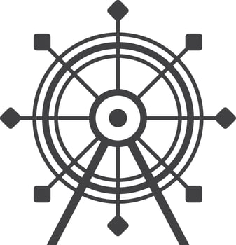Ferris wheel illustration in minimal style vector