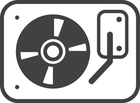 record player illustration in minimal style png