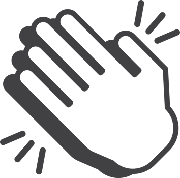 clap hands illustration in minimal style png