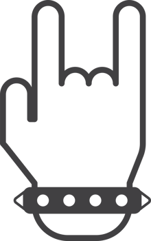 rock hands illustration in minimal style png
