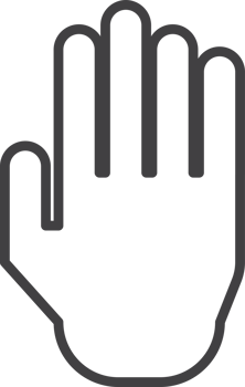 open hand illustration in minimal style png
