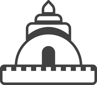 Thai style temple illustration in minimal style png