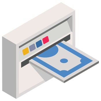 Withdrawal - Isometric 3D illustration. vector