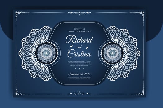 Luxury Mandala Wedding Invitation Card template with pattern Arabic Islamic background vector