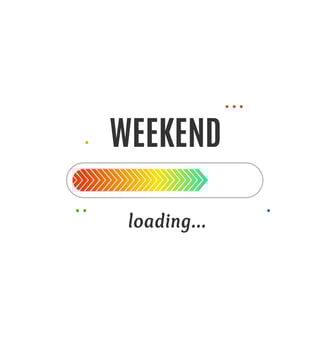Weekend Loading Concept Isolated on a White Background. Vector