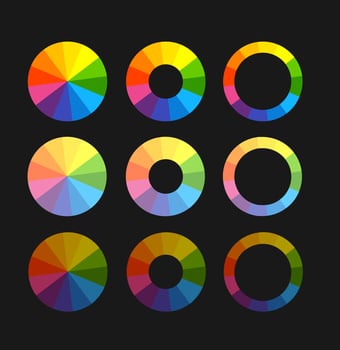 Different Color Palette Circle Set. Vector