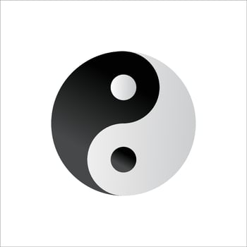 yin yang symbol vector illustration. black and white sign and symbol.