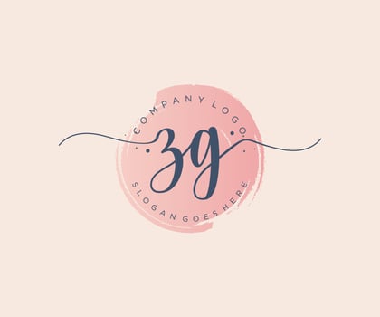 Initial ZG feminine logo. Usable for Nature, Salon, Spa, Cosmetic and Beauty Logos. Flat Vector Logo Design Template Element.