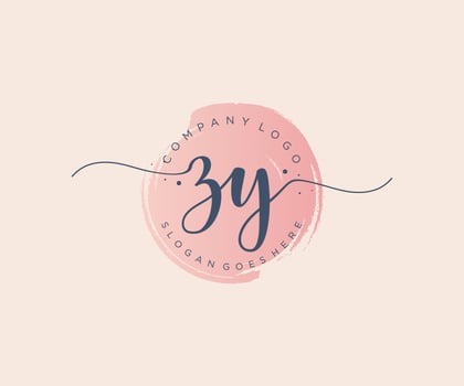 Initial ZY feminine logo. Usable for Nature, Salon, Spa, Cosmetic and Beauty Logos. Flat Vector Logo Design Template Element.
