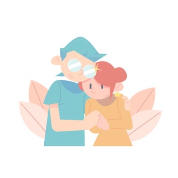 Happy Valentine, two happy couple, calendar 14 February, two people hugging each other. Flat Vector Illustration