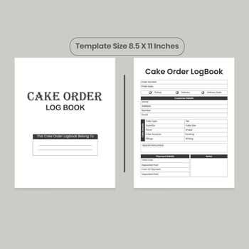 Cake Order Log Book and KDP Interior vector