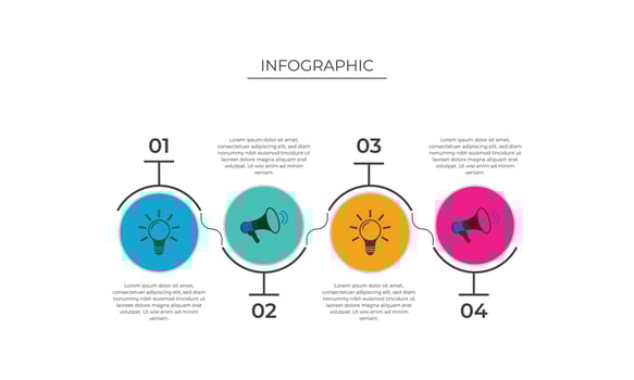 Modern business infographic illustration of line step options isolated background. professional info graph design template. Abstract graphic workflow concept layout, presentations vector