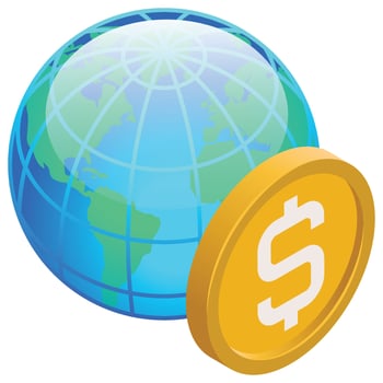 International money - Isometric 3d illustration. vector