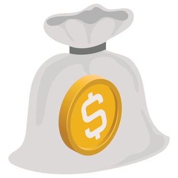 Money bag - Isometric 3d illustration. vector