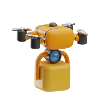 robotic drone object illustration 3d png