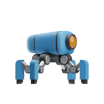 robotic turret object illustration 3d png