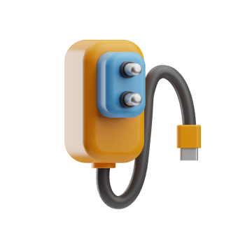 robotic charger object illustration 3d png
