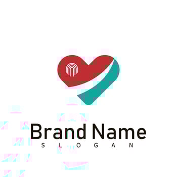 heart logo medical care template vector
