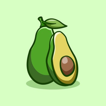 avocado illustration concept in cartoon style vector