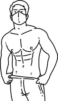 black and white of cute man cartoon for coloring vector