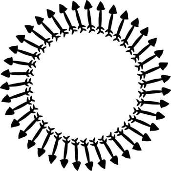 black and white of arrow shape vector