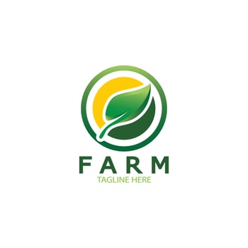 Farm  agriculture organic  logo design illustration of agriculture business, crop field, pasture, milk, Design Concept, Creative Symbol, Icon,Template vector