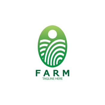 Farm  agriculture organic  logo design illustration of agriculture business, crop field, pasture, milk, Design Concept, Creative Symbol, Icon,Template vector