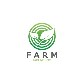 Farm  agriculture organic  logo design illustration of agriculture business, crop field, pasture, milk, Design Concept, Creative Symbol, Icon,Template vector