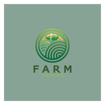 Farm  agriculture organic  logo design illustration of agriculture business, crop field, pasture, milk, Design Concept, Creative Symbol, Icon,Template vector
