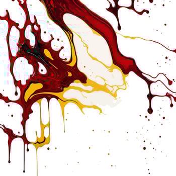 Crimson and Gold Grunge Dripping Marble Ink vector