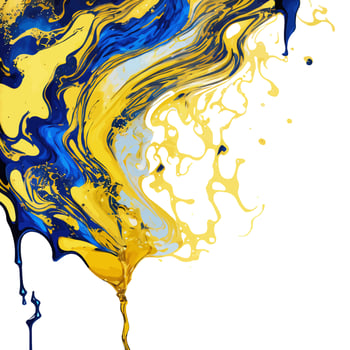 Blue Gold Alcohol Ink Smoke Splash vector